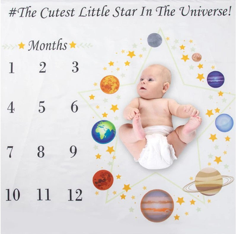 Paturica Milestone subtire pentru fotografii memorabile Planete Drool