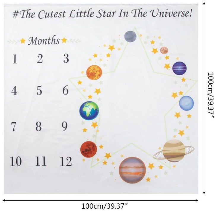 Paturica Milestone subtire pentru fotografii memorabile Planete Drool