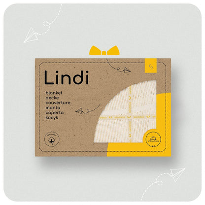 Paturica nou nascut Skiddou Lindi, 100% bumbac, Crem, 75x100cm