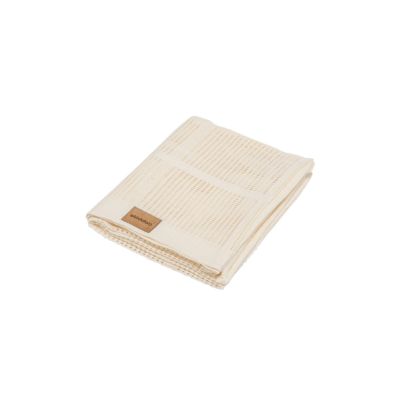 Paturica nou nascut Skiddou Lindi, 100% bumbac, Crem, 75x100cm