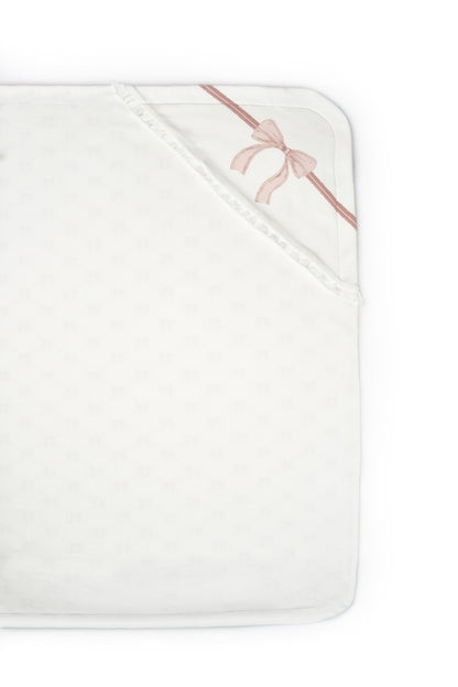 Paturica pentru nou nascut, 100% bumbac organic, Bow, BabyCosy, powder