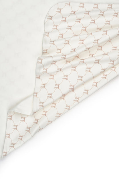 Paturica pentru nou nascut, 100% bumbac organic, Bow, BabyCosy, powder
