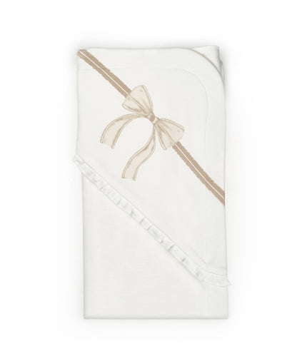 Paturica pentru nou nascut, 100% bumbac organic, Bow, BabyCosy, stone