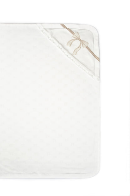 Paturica pentru nou nascut, 100% bumbac organic, Bow, BabyCosy, stone