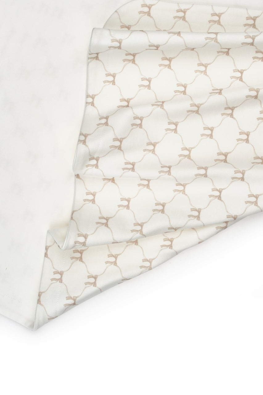 Paturica pentru nou nascut, 100% bumbac organic, Bow, BabyCosy, stone