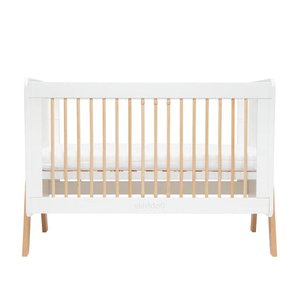 Patut transformabil copii Skiddou Krubb din lemn de fag/MDF, 60x120 cm, Puff Catcher, Alb
