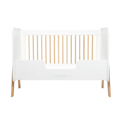 Patut transformabil copii Skiddou Krubb din lemn de fag/MDF, 60x120 cm, Puff Catcher, Alb