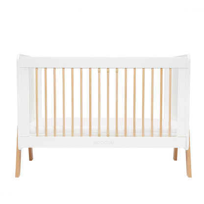 Patut transformabil copii Skiddou Krubb din lemn de fag/MDF, 60x120 cm, Puff Catcher, Alb