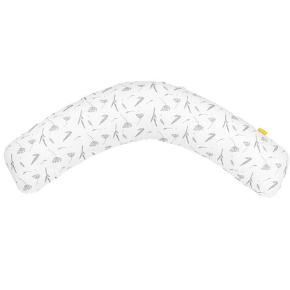 Perna pentru alaptat 2 in 1 Ammi+, Skiddou, Puff catcher, Alb, 109 x 48 x 20 cm