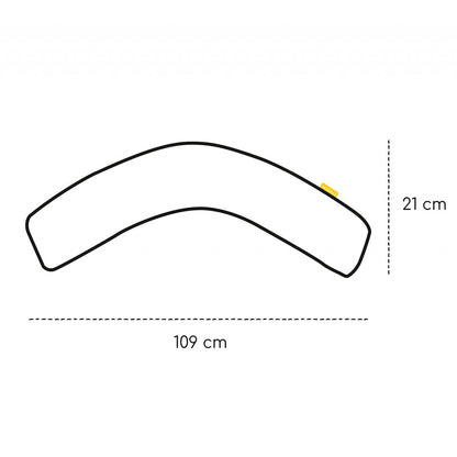 Perna pentru alaptat 2 in 1 Ammi+, Skiddou, Puff catcher, Alb, 109 x 48 x 20 cm
