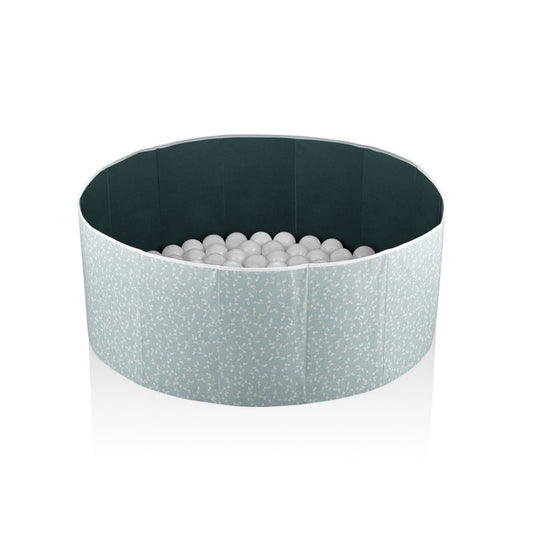 Piscina uscata cu bile, BabyJem, 30x83 cm, 100 bile albe