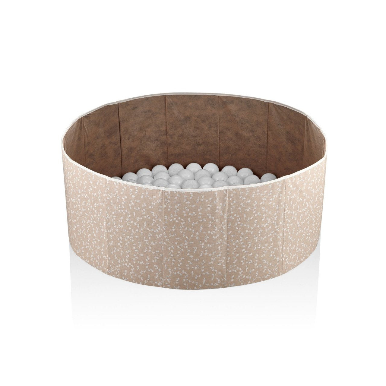 Piscina uscata cu bile, BabyJem, 30x83 cm, 100 bile albe