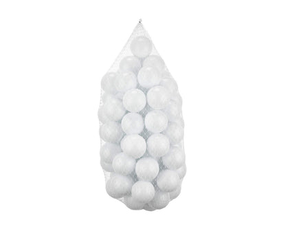 Piscina uscata pliabila cu bile, BabyJem, 30x83 cm, 100 bile albe, somon