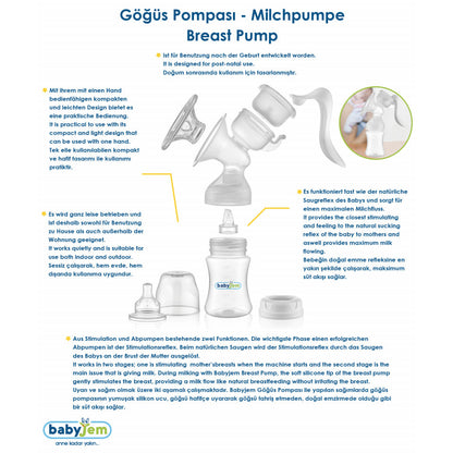 Pompa manuala pentru san BabyJem Breast Pump