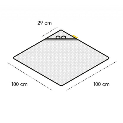 Prosop nou nascut Skiddou Skumi, 100% bumbac, cu gluga cu urechiuse, Gri inchis, 100x100cm