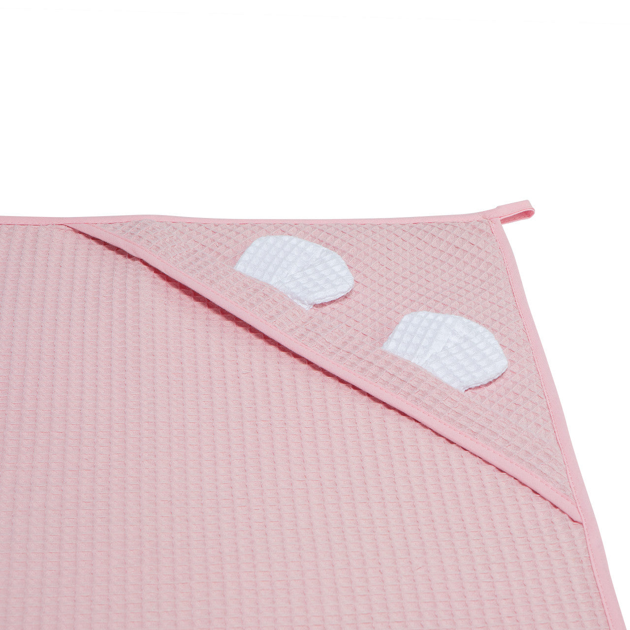Prosop nou nascut Skiddou Skumi, 100% bumbac, cu gluga cu urechiuse, Roz, 100x100cm