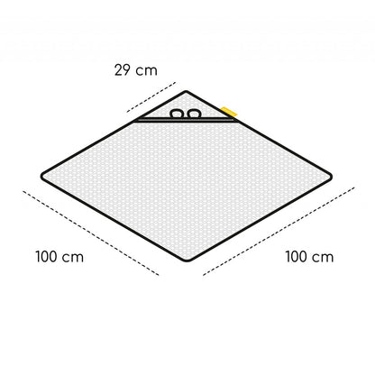 Prosop nou nascut Skiddou Skumi, 100% bumbac, cu gluga cu urechiuse, Galben, 100x100cm