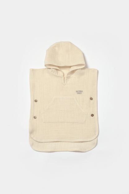 Prosop plaja - poncho copii din muselina absorbanta, Stone, BabyCosy