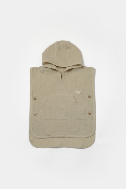 Prosop plaja - poncho copii din muselina absorbanta, Verde, BabyCosy
