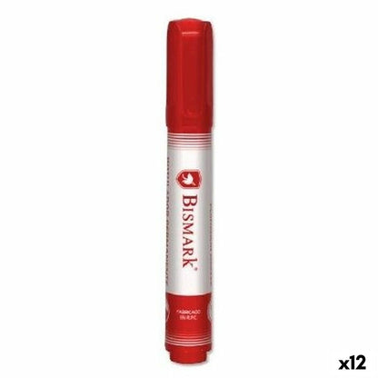 Marker permanent Bismark Roșu 1,5 mm (12 Unități) - Birou și papetărie, Pixuri, creioane și articole de scris