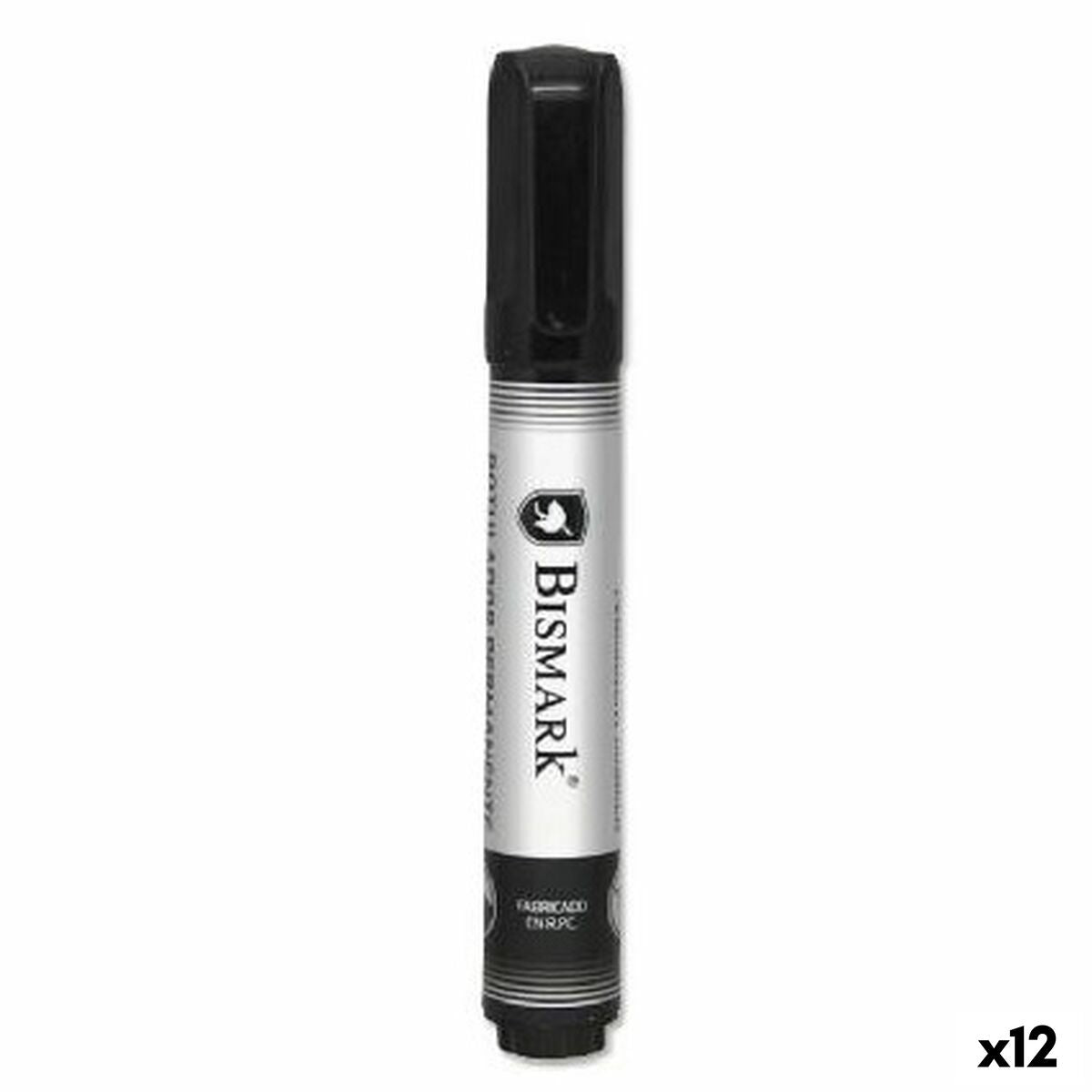 Marker permanent Bismark Negru 1,5 mm (12 Unități) - Birou și papetărie, Pixuri, creioane și articole de scris
