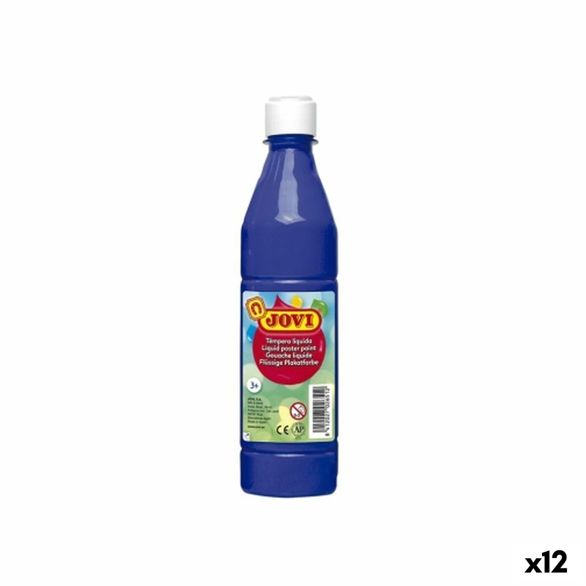 Tempera Jovi Albastru închis 500 ml (12 Unități) - Birou și papetărie, Arte și Meserii
