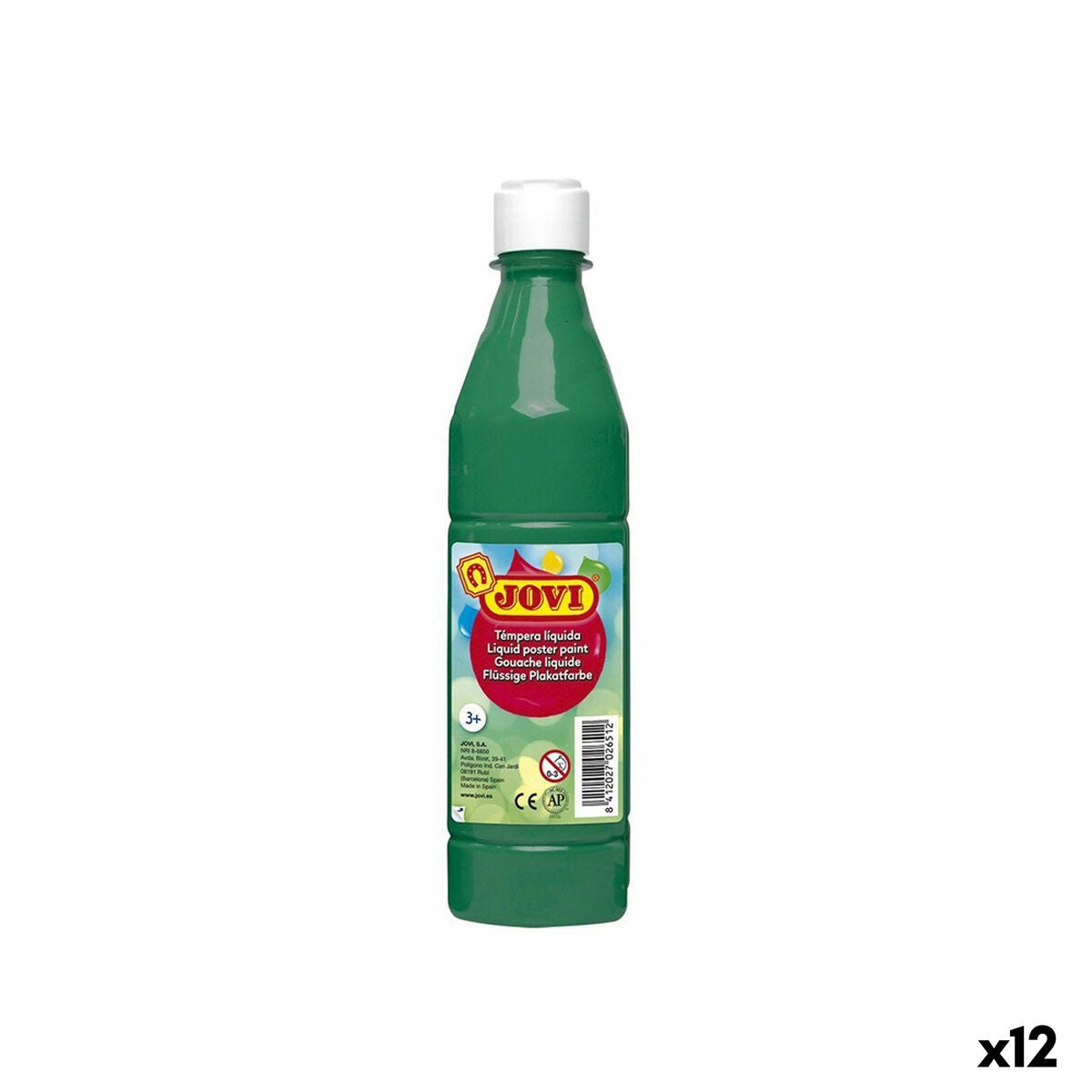 Tempera Jovi Verde inchis 500 ml (12 Unități) - Birou și papetărie, Arte și Meserii