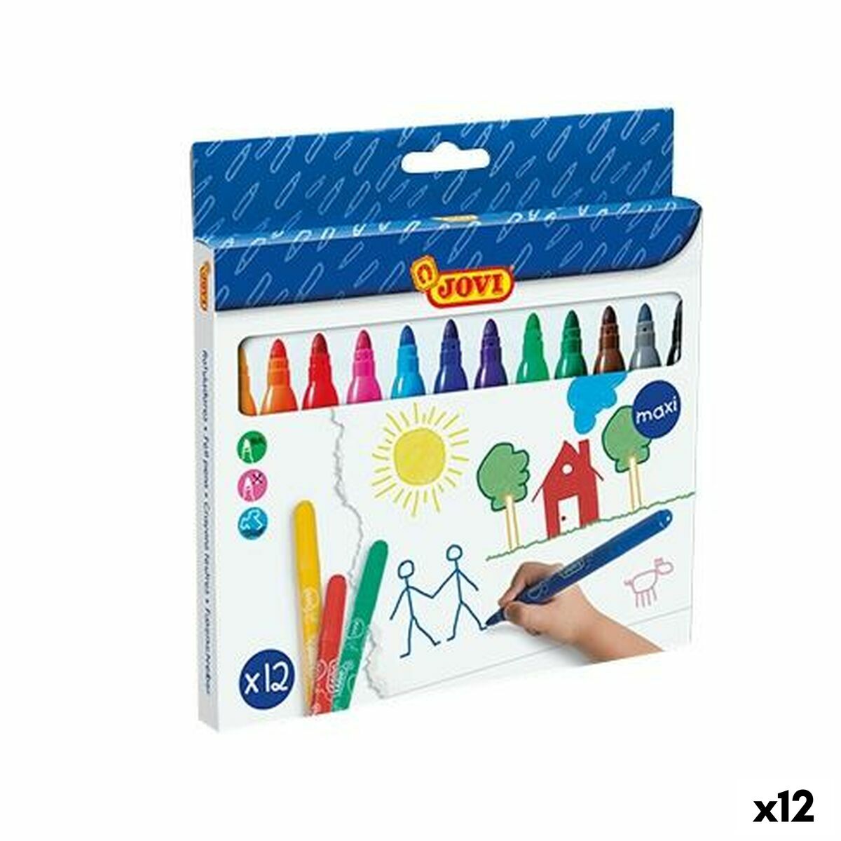 Set de Carioci Jovi Maxi Multicolor 12 Piese (12 Unități) - Birou și papetărie, Pixuri, creioane și articole de scris