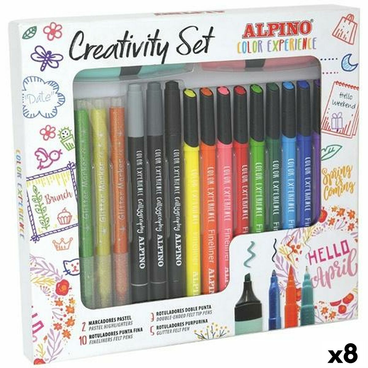 Set de Carioci Alpino CREATIVITY COLOR EXPERIENCE Multicolor 20 Piese (8 Unități) - Birou și papetărie, Pixuri, creioane și articole de scris