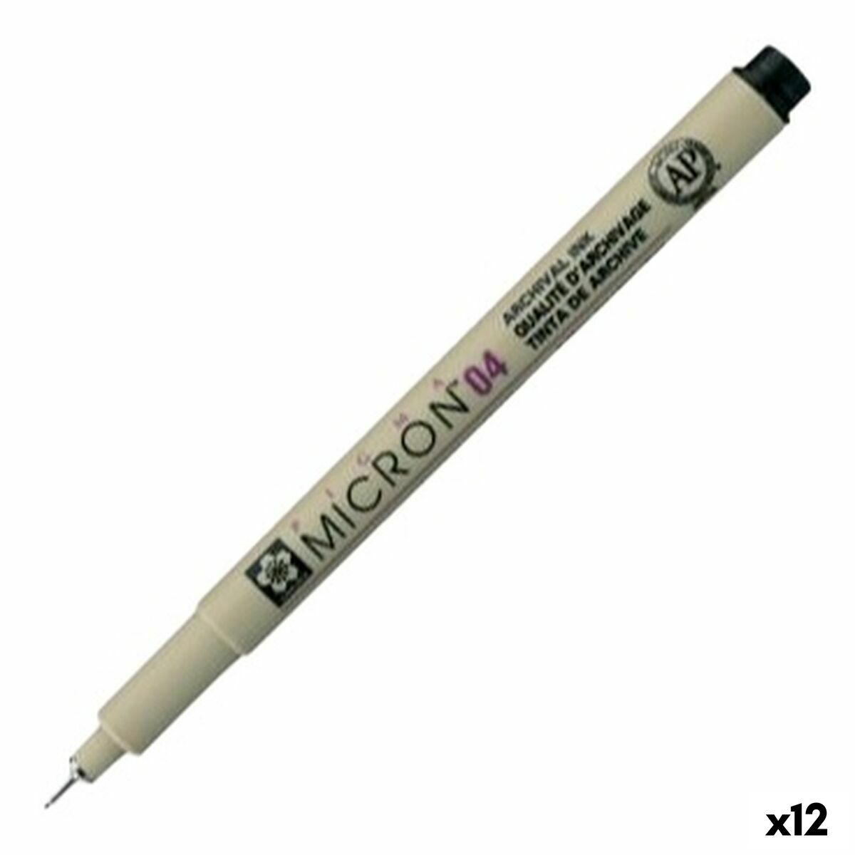 Carioci Talens Sakura PIGMA MICRON 04 Negru (12 Unități) - Birou și papetărie, Pixuri, creioane și articole de scris
