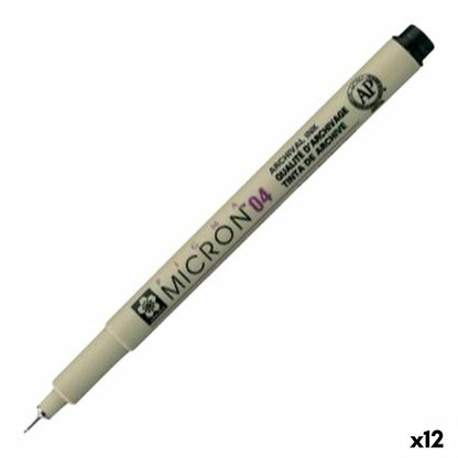 Carioci Talens Sakura PIGMA MICRON 04 Negru (12 Unități) - Birou și papetărie, Pixuri, creioane și articole de scris