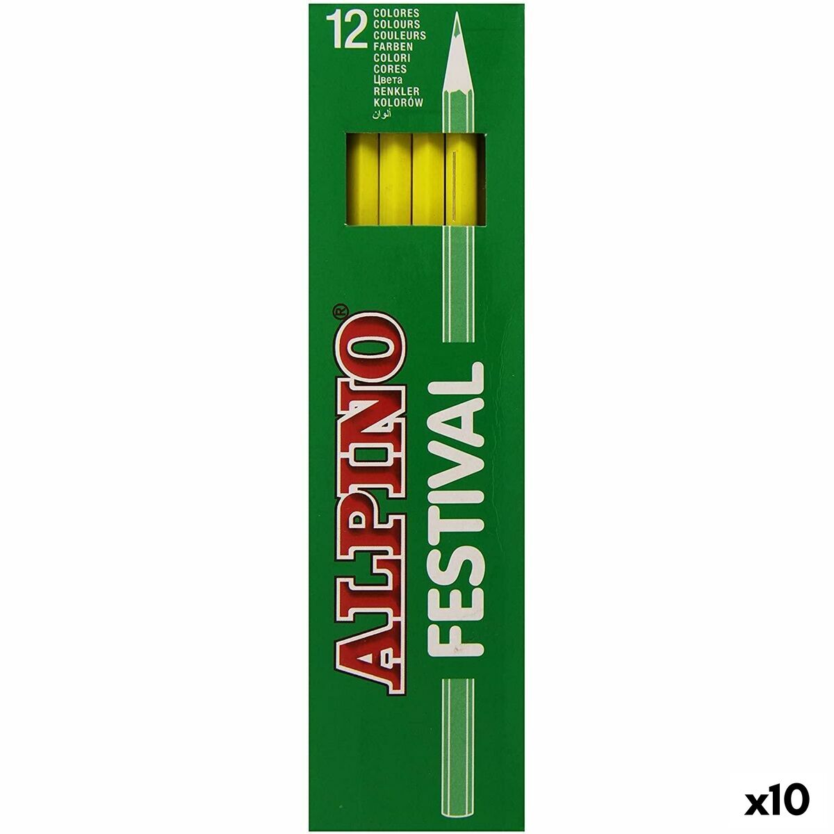 Creioane culori Alpino Festival Galben 12 Piese (10 Unități) - Birou și papetărie, Arte și Meserii