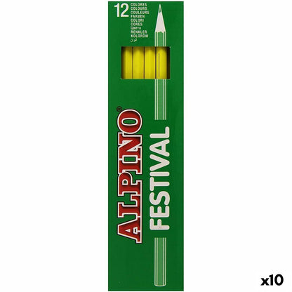 Creioane culori Alpino Festival Galben 12 Piese (10 Unități) - Birou și papetărie, Arte și Meserii