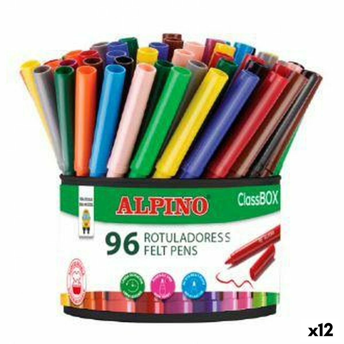 Set de Carioci Alpino CLASSBOX Multicolor (12 Unități) - Birou și papetărie, Pixuri, creioane și articole de scris