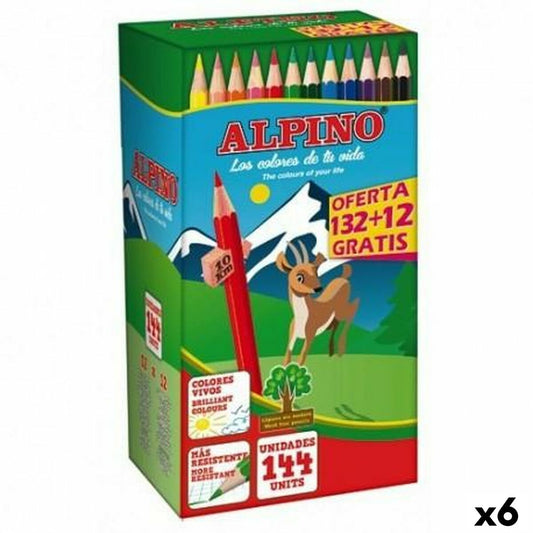 Creioane culori Alpino KIDS EVOLUTION STRIPES Multicolor 144 Piese (6 Unități) - Birou și papetărie, Arte și Meserii