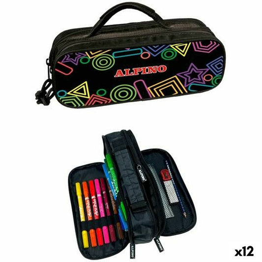 Penar Triplu Alpino Mini Black Multicolor (12 Unități) - Birou și papetărie, Material școlar și educațional