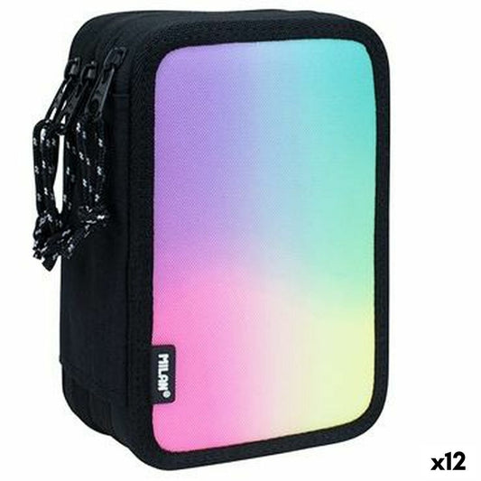 Penar Triplu Milan Sunset Negru 19,5 x 13 x 7,5 cm (12 Unități) - Birou și papetărie, Material școlar și educațional