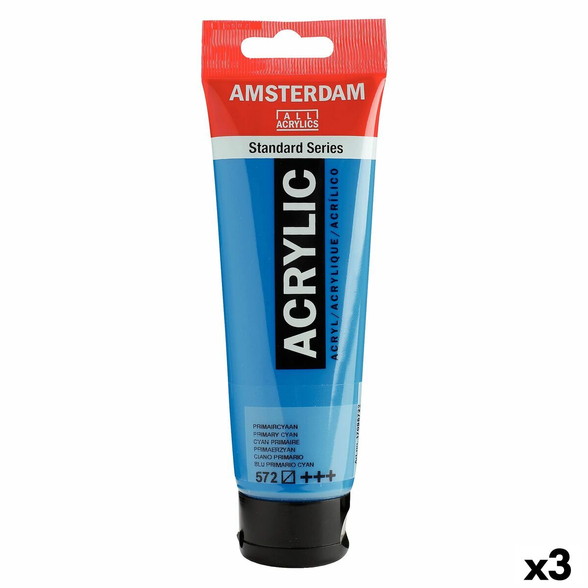 Vopsea acrilică Talens Amsterdam Cyan 120 ml (3 Unități) - Birou și papetărie, Arte și Meserii