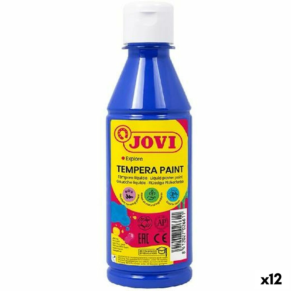 Tempera Jovi Albastru închis 250 ml (12 Unități) - Birou și papetărie, Arte și Meserii