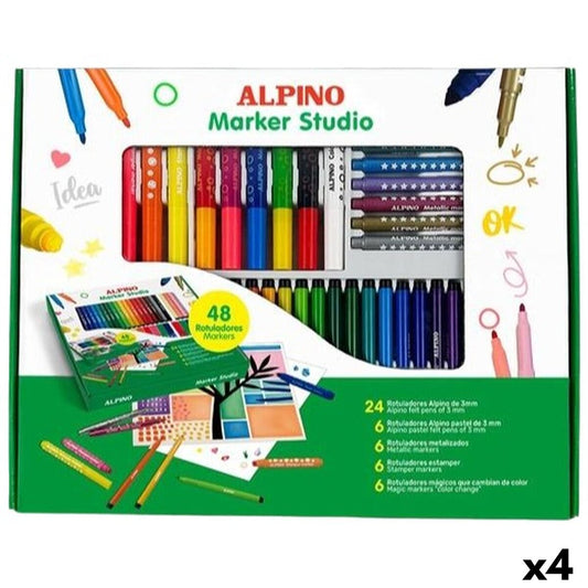 Set de Carioci Alpino MARKER STUDIO Multicolor 48 Piese (4 Unități) - Birou și papetărie, Pixuri, creioane și articole de scris