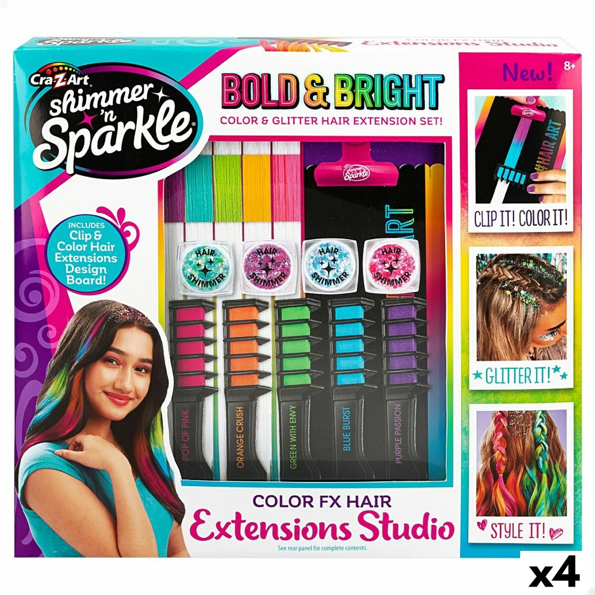 Set Coafor Cra-Z-Art Extensii pentru Păr (4 Unități) - Jucarii si jocuri, Imitații de jocuri