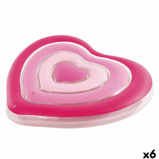 Saltea gonflabilă Intex Inimă 135 x 155 x 25 cm Roz (6 Unități) - Jucarii si jocuri, În aer liber și sport