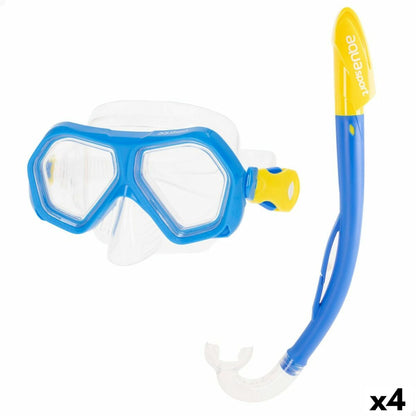 Ochelari de Scufundare cu Tub pentru Copii AquaSport Albastru (4 Unități) - Sport și în aer liber, Sporturi acvatice