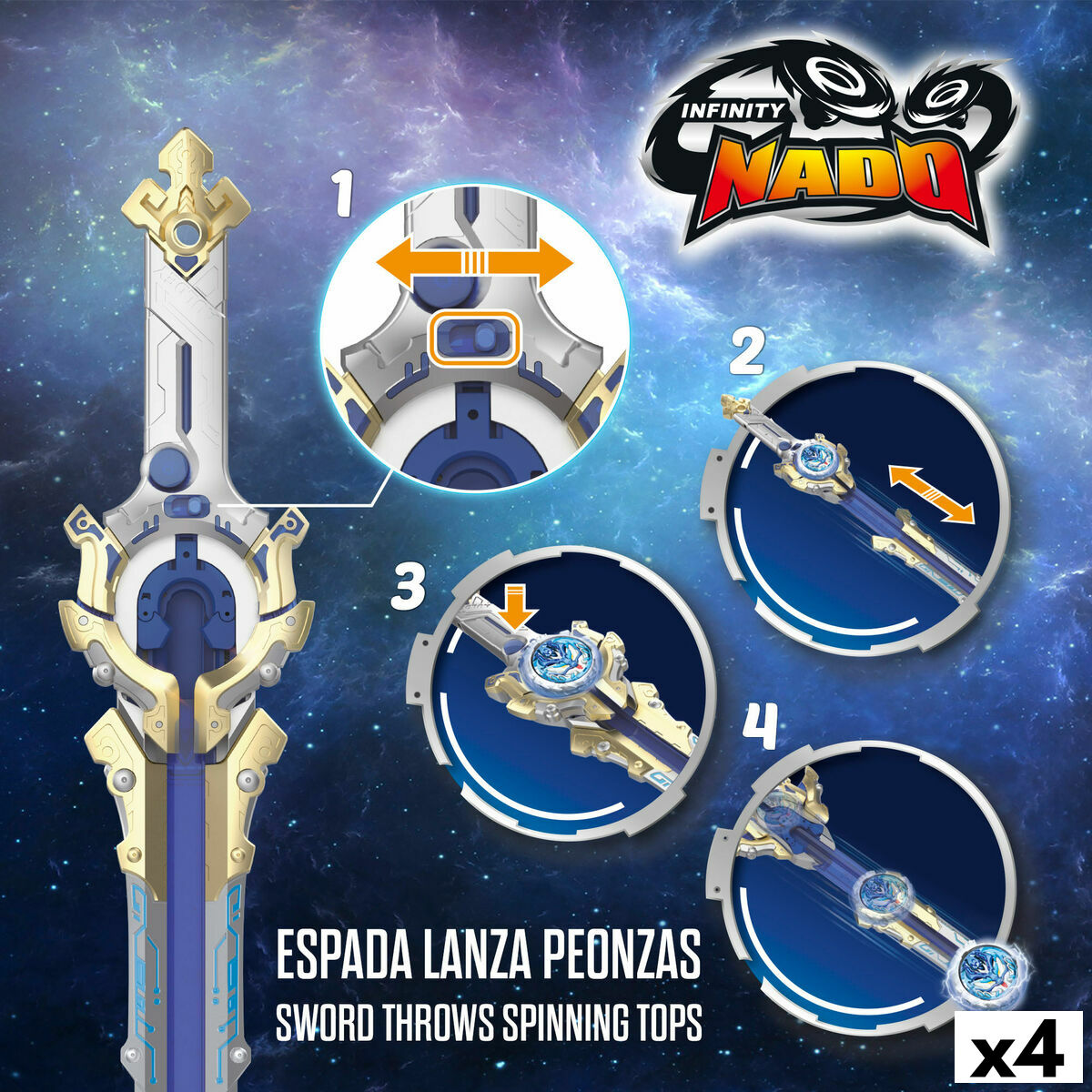 Titirez Infinity Nado (4 Unități) - Jucarii si jocuri, În aer liber și sport