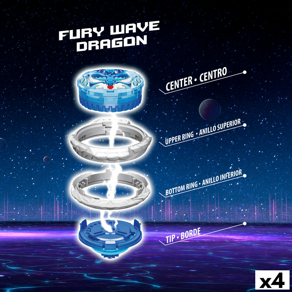 Titirez Infinity Nado (4 Unități) - Jucarii si jocuri, În aer liber și sport