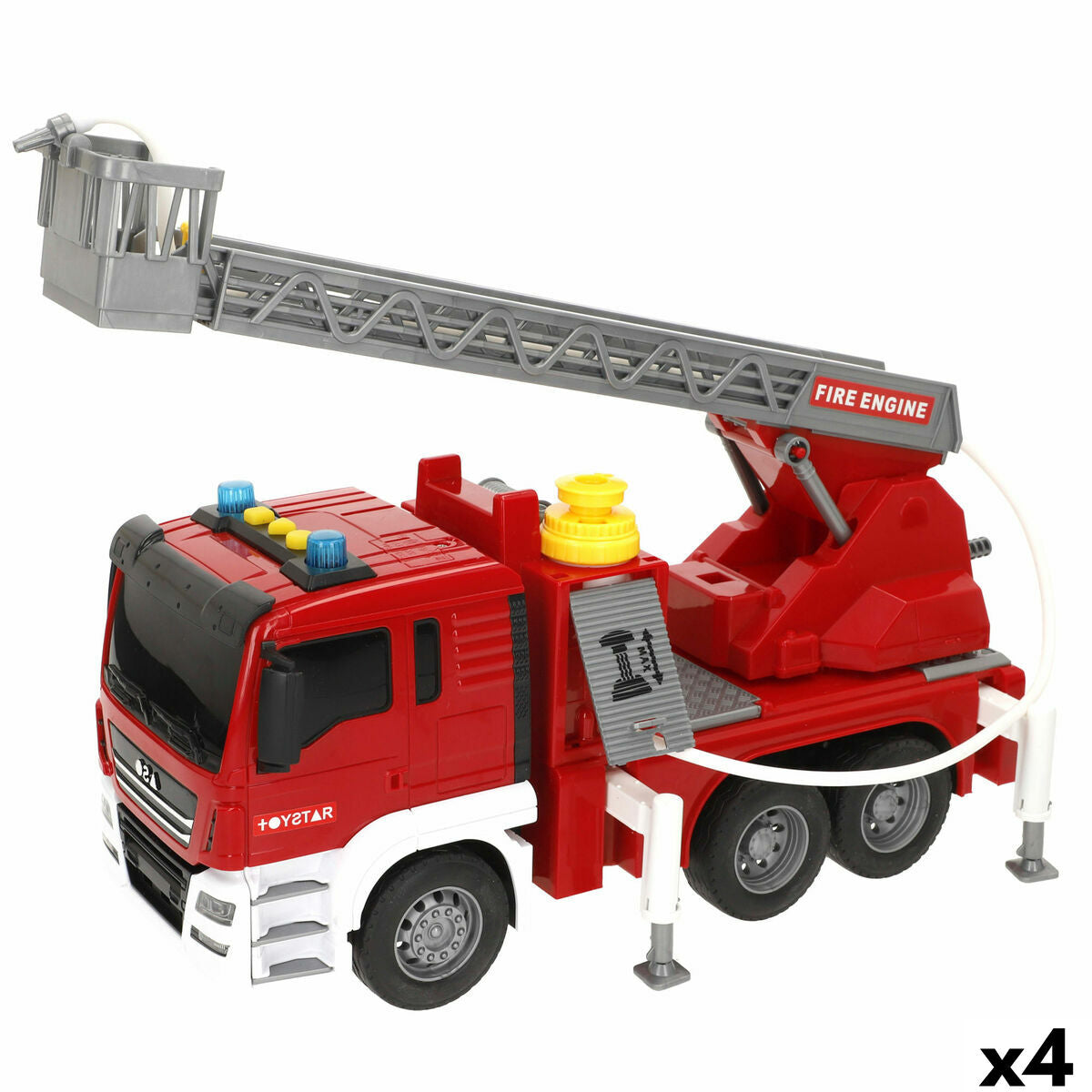 Mașină de pompieri cu girofar și sirenă Speed & Go 34 x 25 x 12 cm (4 Unități) - Jucarii si jocuri, Vehicule