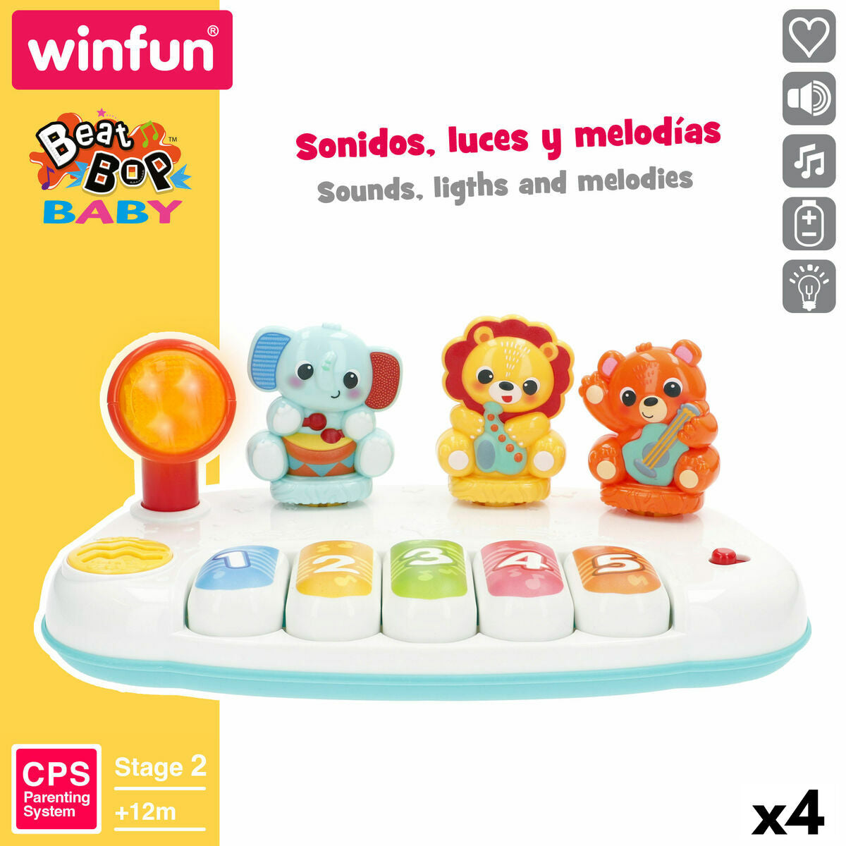 Pian jucărie Winfun 26 x 11 x 15 cm (4 Unități) - Jucarii si jocuri, Instrumente muzicale pentru copii