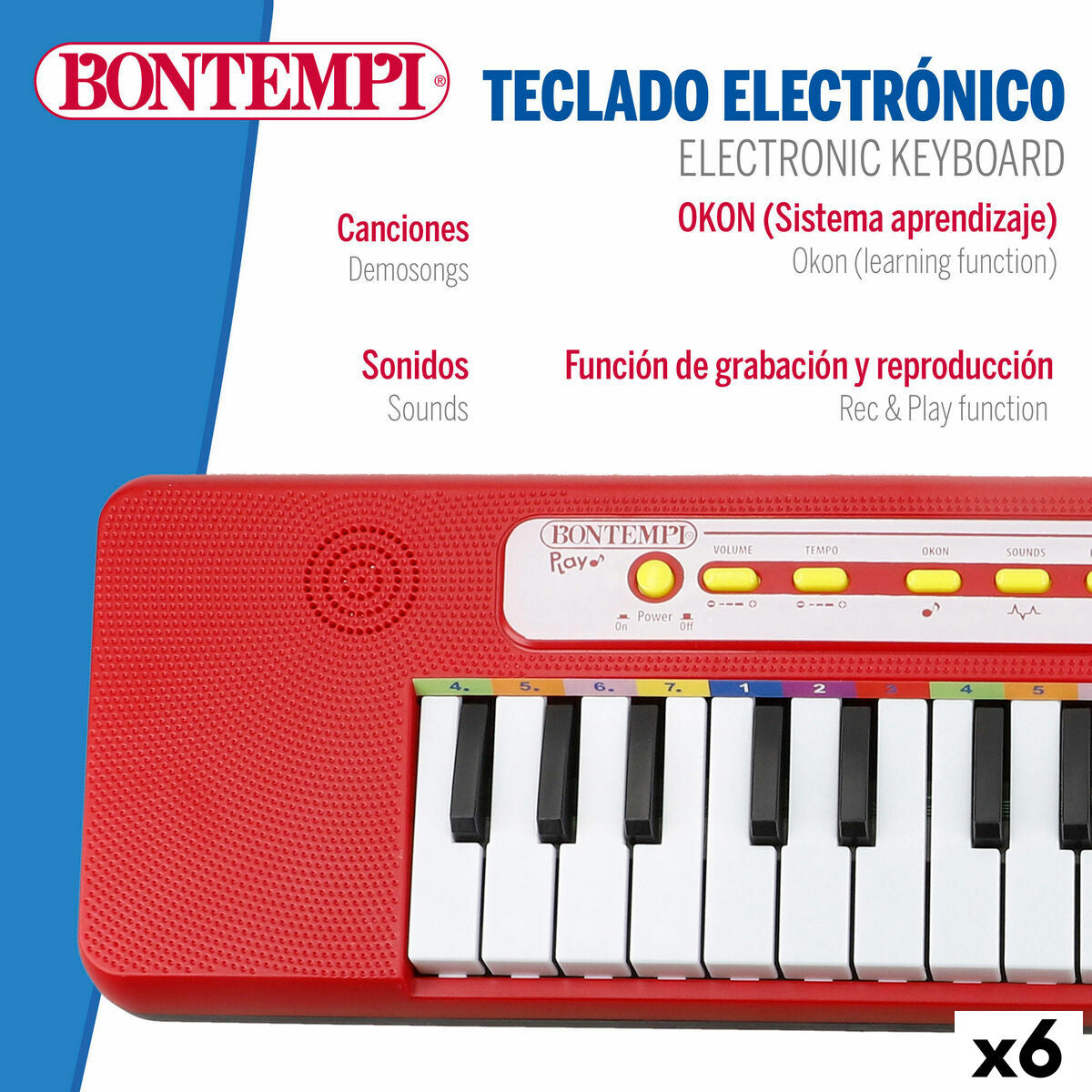 Tastatură Bontempi 47 x 3,5 x 13 cm (6 Unități) - Jucarii si jocuri, Instrumente muzicale pentru copii