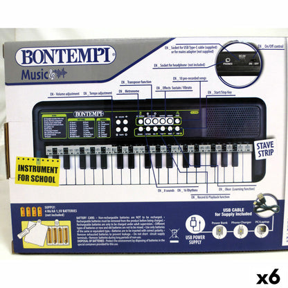 Tastatură 37 Taste Bontempi 42 x 4 x 15 cm (6 Unități) - Jucarii si jocuri, Instrumente muzicale pentru copii