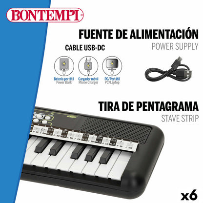 Tastatură 37 Taste Bontempi 42 x 4 x 15 cm (6 Unități) - Jucarii si jocuri, Instrumente muzicale pentru copii
